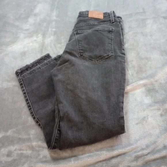 Madewell The Momjean Raney Wash‎ Knee Rip Edition Womens 27 x 24 Black High Rise