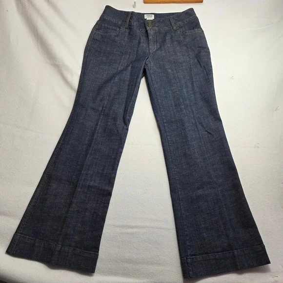 Monroe & Main Wide Leg Jeans Womens 14 Dark Wash Denim High Rise Trouser Pants