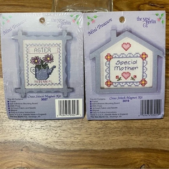 The New Berlin Co. Cross Stitch Magnet Kits #3019 Special Mother #3027‎ Aster