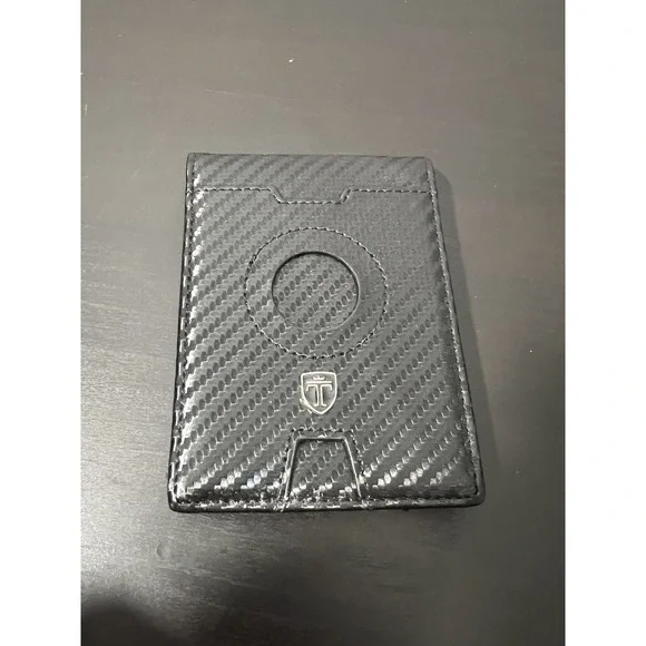 TRAVANDO Carbon Fiber Slim Wallet RFID Blocking Money‎ Clip ID Card Holder Black