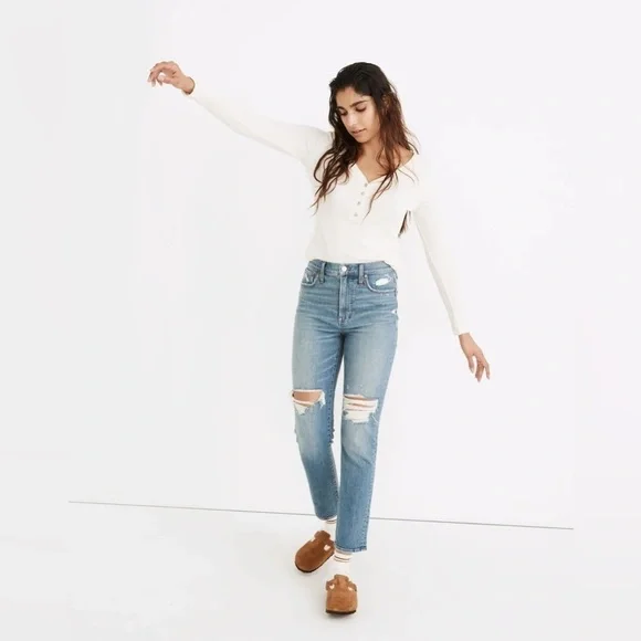 Madewell The Perfect Vintage Jean in Denman Wash Blue 25 NWT