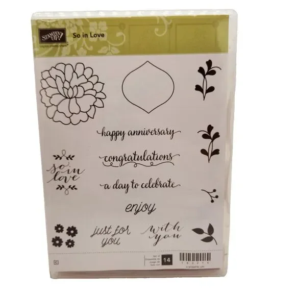 Stampin Up So In Love Cling Stamp Set Unmounted Anniversary Wedding Shower