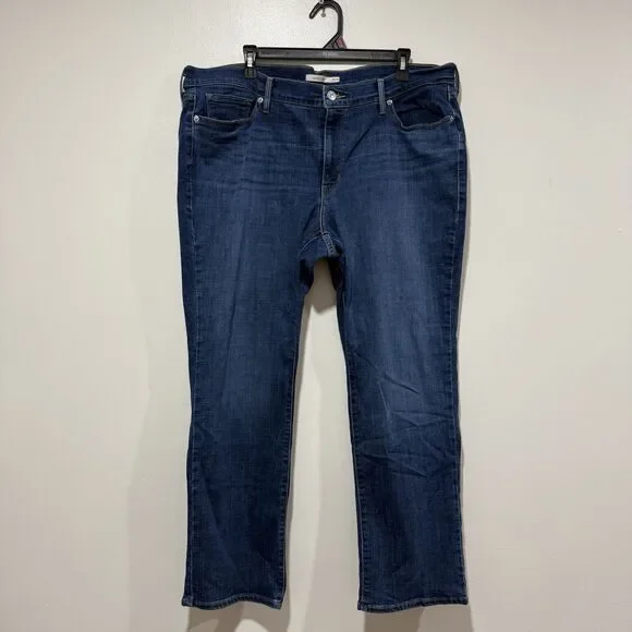 Levis Blue Mid Wash Classic Straight Leg Womens Jeans Size 20W