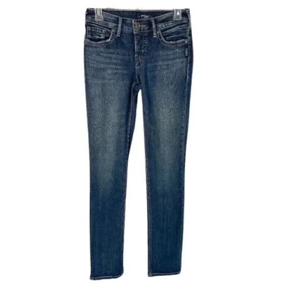Silver Suki Straight Jeans Women's Size 26 (26 x 33) Mid Rise Medium Wash
