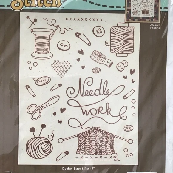 Sewing Theme Simple Stitch NEEDLEWORK Stamped Stitch Kit 11