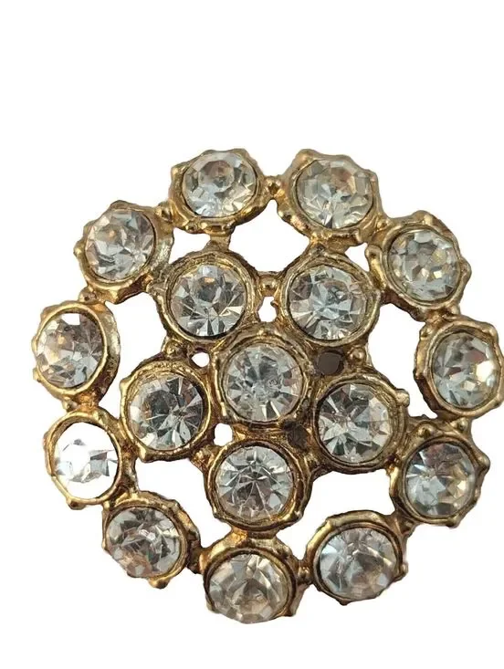 Vintage 4 Rhinestone Lge 1 1/4
