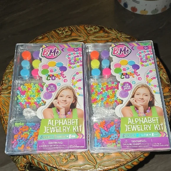 B♡ME Makeover Colorful Alphabet Jewelry Kit for Kids. LOT of 2 new unopened kits