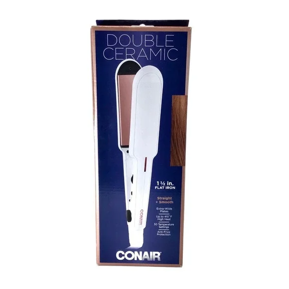 Conair Double Ceramic 1‎ 1/2 Inch Flat Iron Hair Straightener Extra Wide Plates