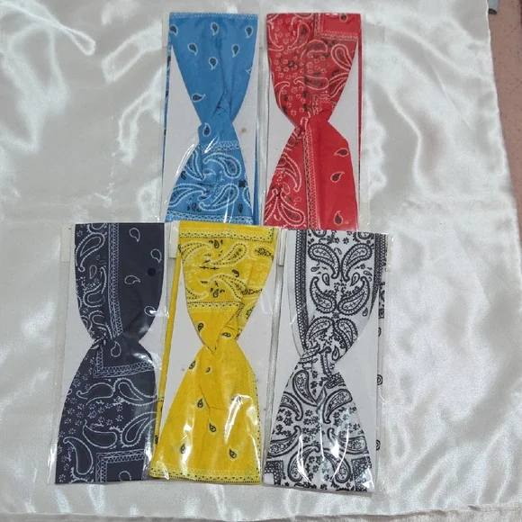 Women's 5pcs  Colorfull Bandana Hair Bows Set