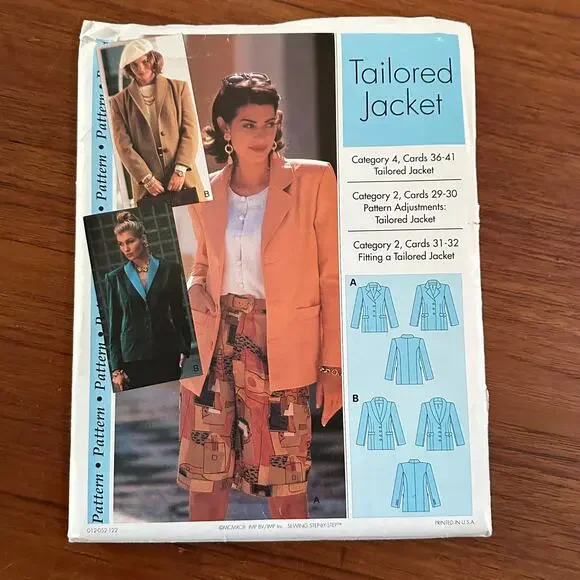 UNCUT Step-by-Step Sewing Pattern Tailored Jacket Size 4-22
