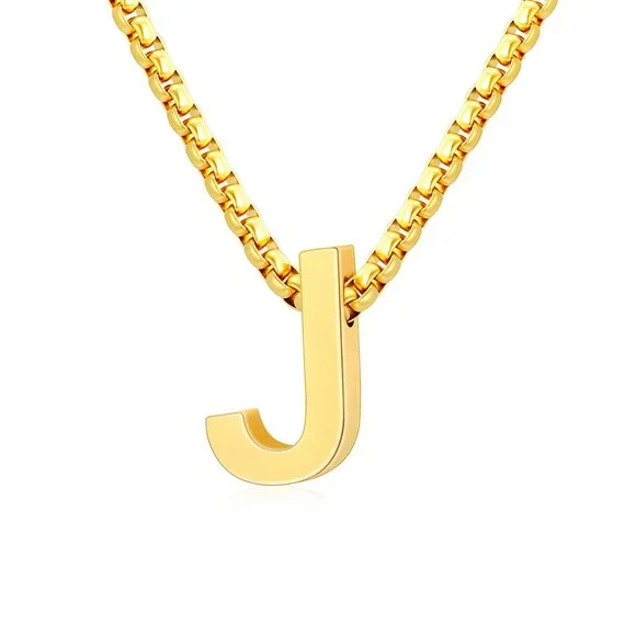 Kids Stainless Steel Initial Necklace Adjustable Chain Personalized Gift