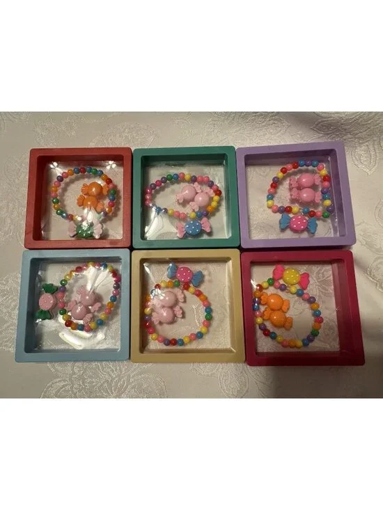 Girl's BWrapper Candy Jewelry Set Bracelet & Clip Earrings NEW Chose Color Box