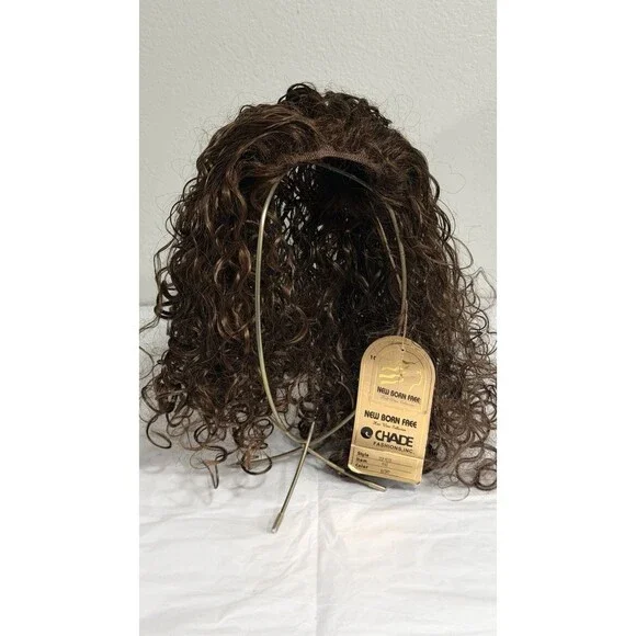 New Born Free Hair Topper Curly Brown 6/30 Synthetic Hair Piece PC13