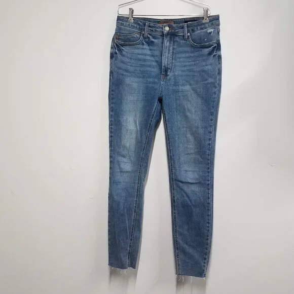 Judy Blue Jeans Skinny Fit 11/30 Blue High Waist Fray Ankle Distressed JB88871MD