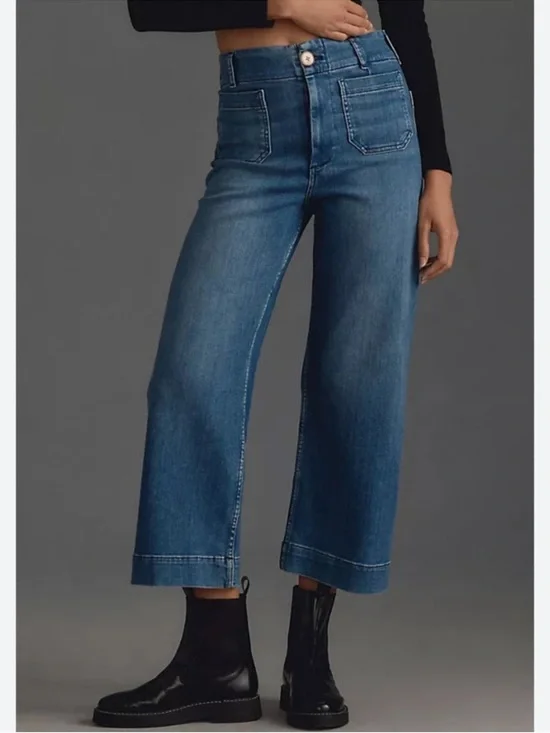 Maeve Colette Wide-Leg Crop Jeans from Anthropologie size 26