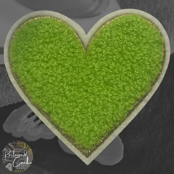 Heart in Lime Green Iron On Patch