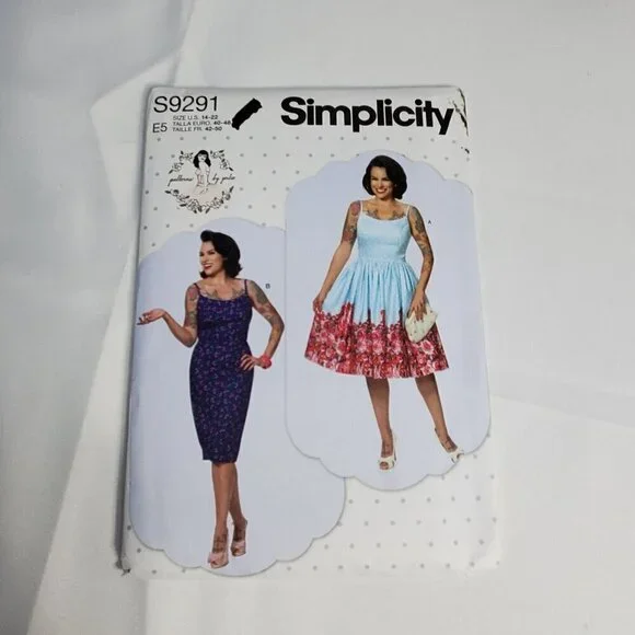 Simplicity S9291 Womens Sewing Pattern E5 Size 14-22 Misses Princess Seam Dress