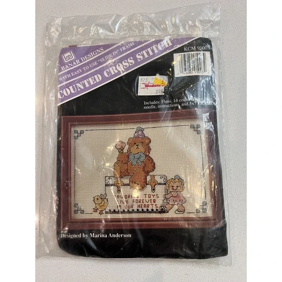 Danar Designs Cross Stitch Kit Favorite Toys Live Forever In Our Hearts‎ New