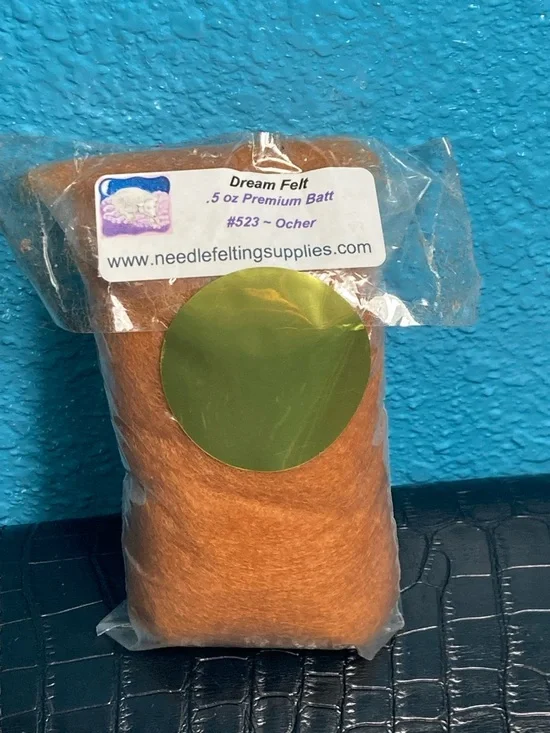 Dream Felt .5 oz Premium Batt - Ocher‎ Felt Fiber