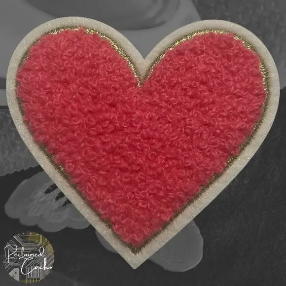 Heart in Hot Pink Iron On Patch