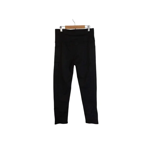 Black Leggings‎ with Pockets High Waisted Athletic Yoga Pants Size L/# 3554