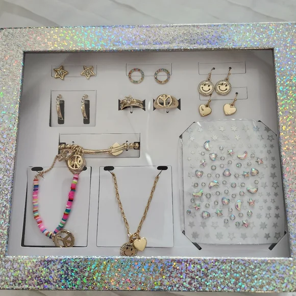 Jewlery Gift Set 12-pc Holographic Advent Calendar