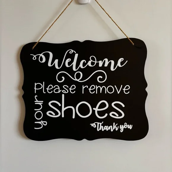 Black Please Remove Your Shoes Sign