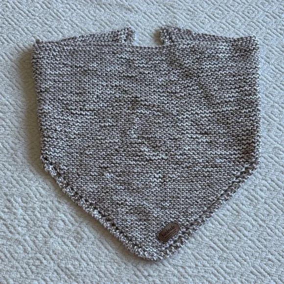 Light Brown and White Knit Bandana Handmade