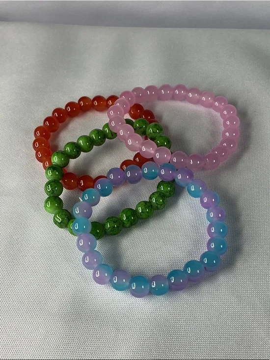 Colorful Beaded Stretch Bracelets Stackable Y2K Jewelry Set