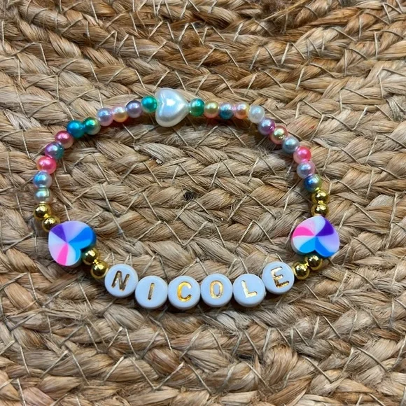 Elastic bracelet. Made with love for you. Nicole name ❤️