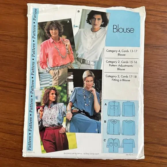 UNCUT Sewing Step-By-Step Pattern Blouse Sizes 4-22