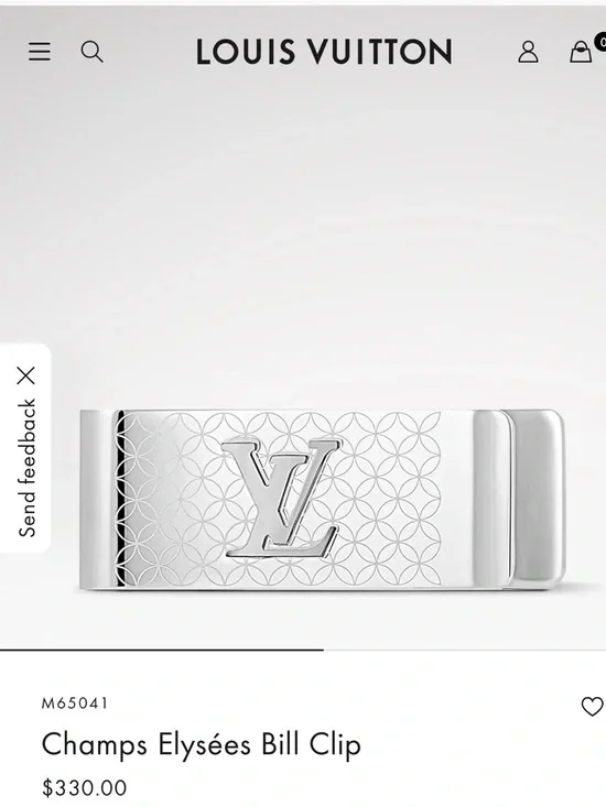 *BRAND NEW* Louis Vuitton Silver Champs Elysées Money Clip