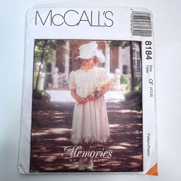 MCCALL'S 8184 Memories by Jolene Girls Empire Dress 4 5 6 Uncut Sewing Pattern