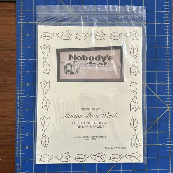Vintage 90's Pattern Nobody's Perfect Cross Stitch