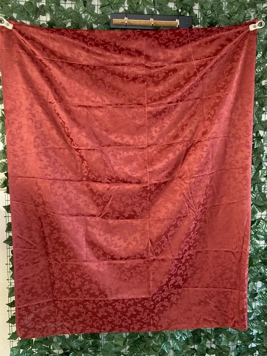 Red‎ Jacquard Damask Fabric Panel approx 1.5 yards 11.6 oz