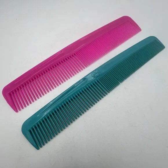 Set 2 Vintage Goody Hair Combs Hot Pink Teal Green Plastic 80s 90s Retro Pocket