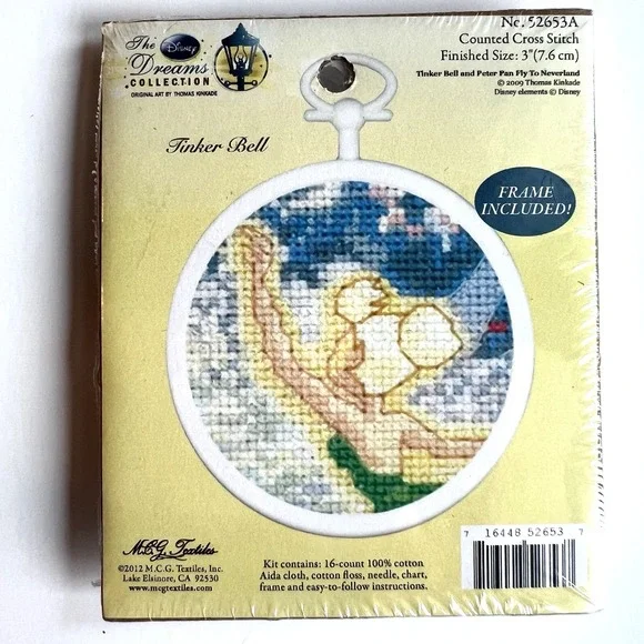 Disney Dreams Collection Tinker Bell Cross Stitch Ornament Kit Kinkade 52653A