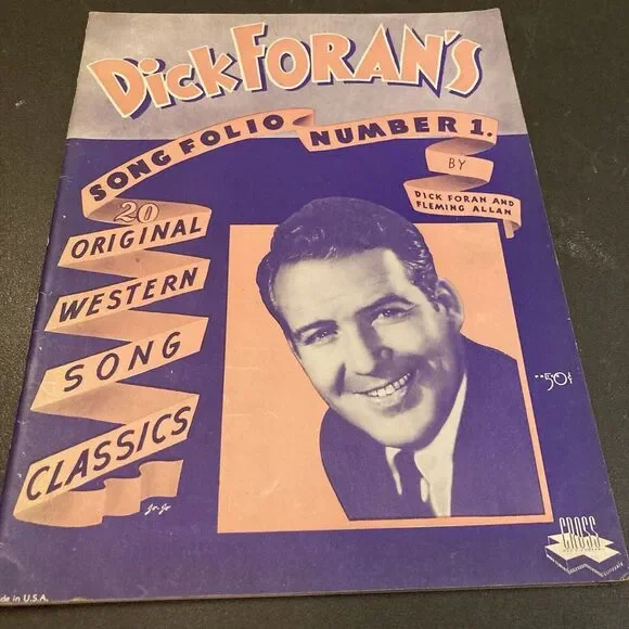 Dick Foran Hollywood Cowboy Western Songbook Fleming Allan Rainbow Over Range‎