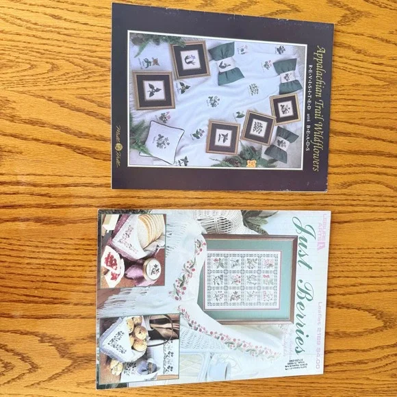 Cross Stitch Pattern Appalachian Trail Wildflowers Counted Lot of 2‎ VTG