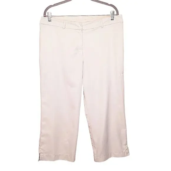 Lady Hagen Cream Golf Capri's Side Leg Pocket Size 14