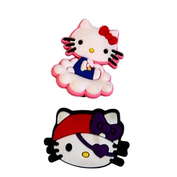 2pc Hello Kitty Shoe Charms‎ Jibbitz Style Charms For Crocs Sandals