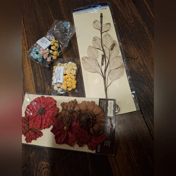 Paper Flower Floral Paper Crafts Mided Media Scrapbook Art Supply  Embellishment