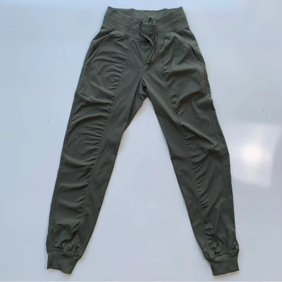 Lululemon Pants Women 0 Green Stripe Dance‎ Studio Jogger Athleisure Workout