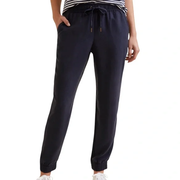 Garnet Hill Tencel and Linen Navy Jogger