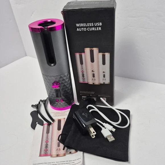 Wireless USB Auto Hair Curler SL-886 Cordless Ceramic Curling Iron LCD