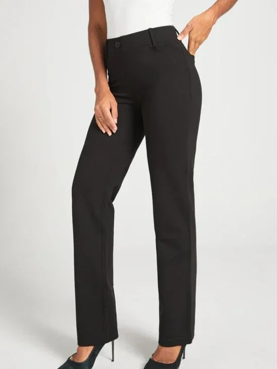 New Betabrand Black Straight Two Pocket Dress Pant Yoga Pants Large Petite