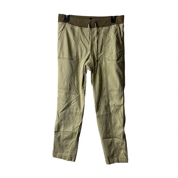 White House Black Market Green Cargo Drawstring Tapered Ankle Pants