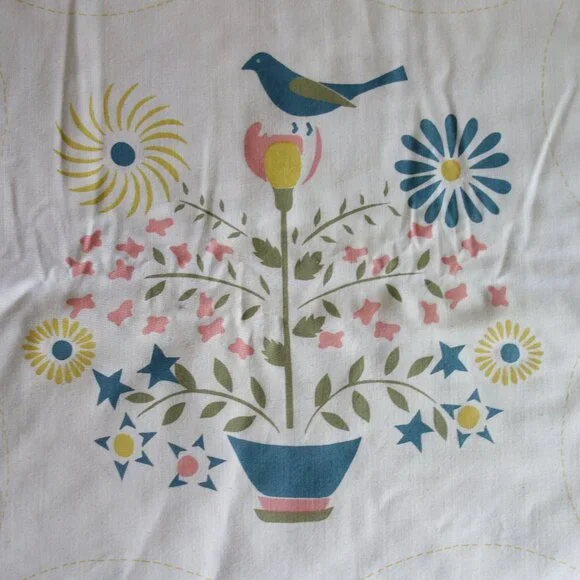 Lot of 6 Vtg 1986 Fabric Square Pillow Blocks by CATHY NEEDLECRAFT
