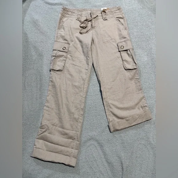 Tommy Hilfiger Tan Cargo Pants Vintage Linen / Cotton
