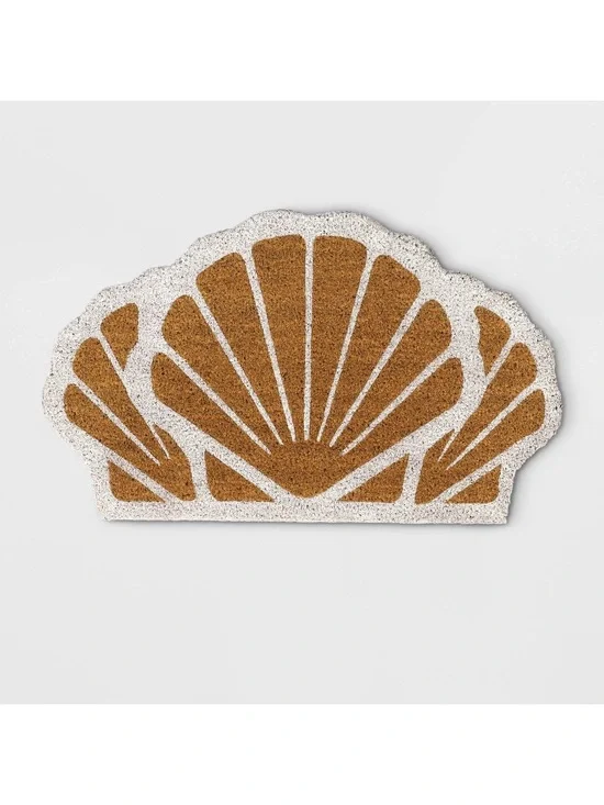 Coir Shell-Shaped Doormat in Brown and Cream 1 left top seller !!